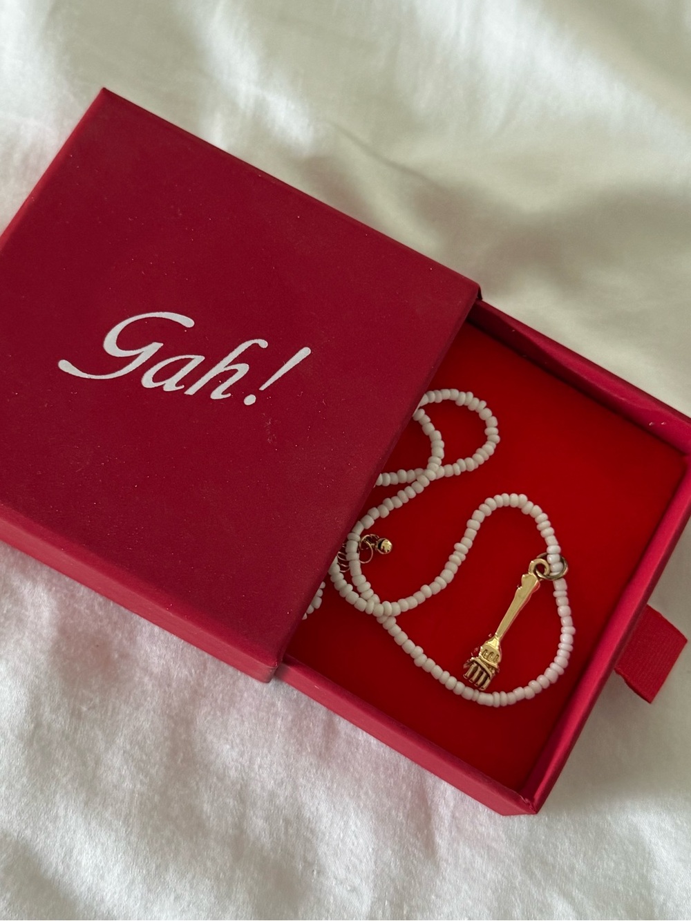 Lisa Says Gah! Beaded fork necklace